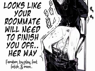 Your Roomie Found You Like This, Now Must Finish the Job 😉 Femdom Toy Play, Footjob, & CEI