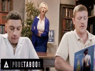 PURE TABOO Shocked Librarian Dee Williams Must Sneakily Pleasure Studs She Caught Masturbating