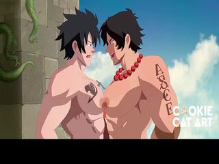 Ace and Gray, two buddies frotting their dicks