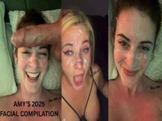 British Slut facial cumpilation  AmyyMikee