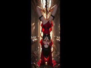 Suspended Red-Skirt Shrine Maiden: Invade Every Hole, Thick Cum Flooding Down Thighs in Endless Overflow!