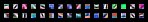 Фильтры первого свёрточного слоя сети lenet (все 3x32 штуки в формате RGB)